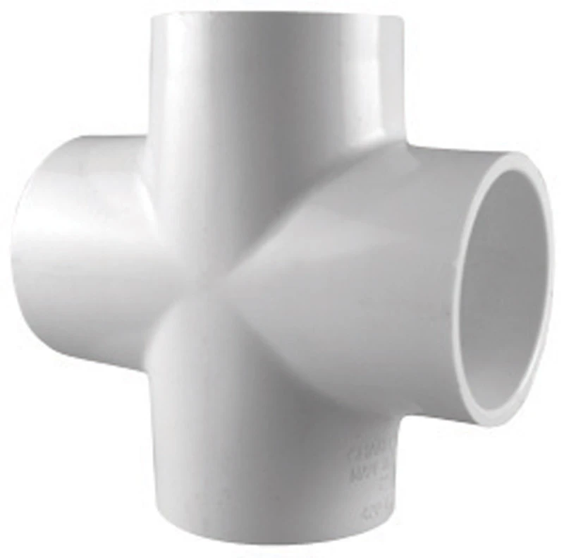 Schedule 40 1/2 In. Pvc Cross, Slip X Slip X Slip X Slip, 1 Pk