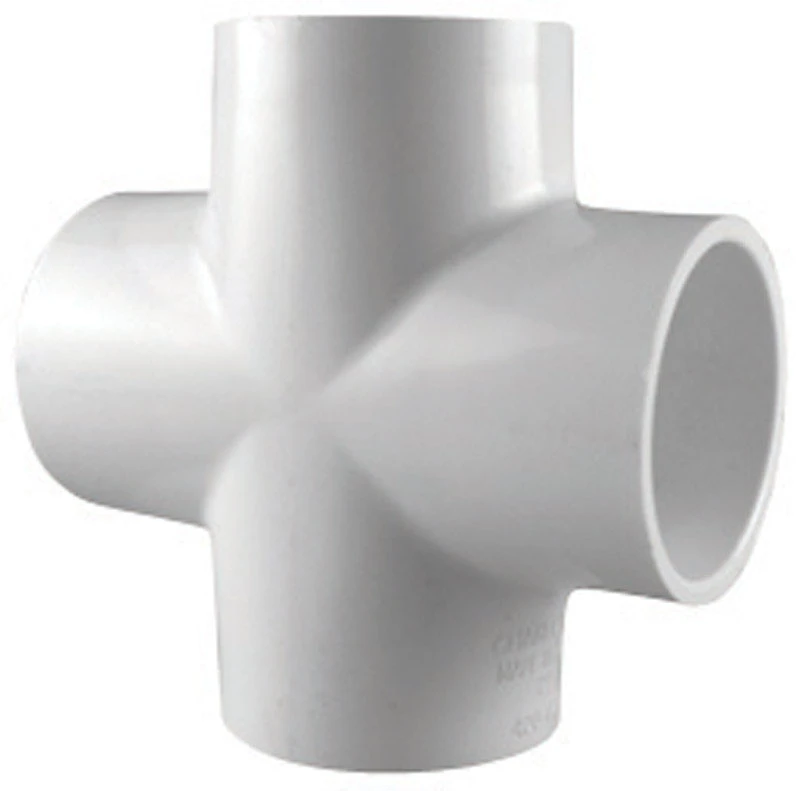 Schedule 40 PVC Cross, White, 1-1/2 In.