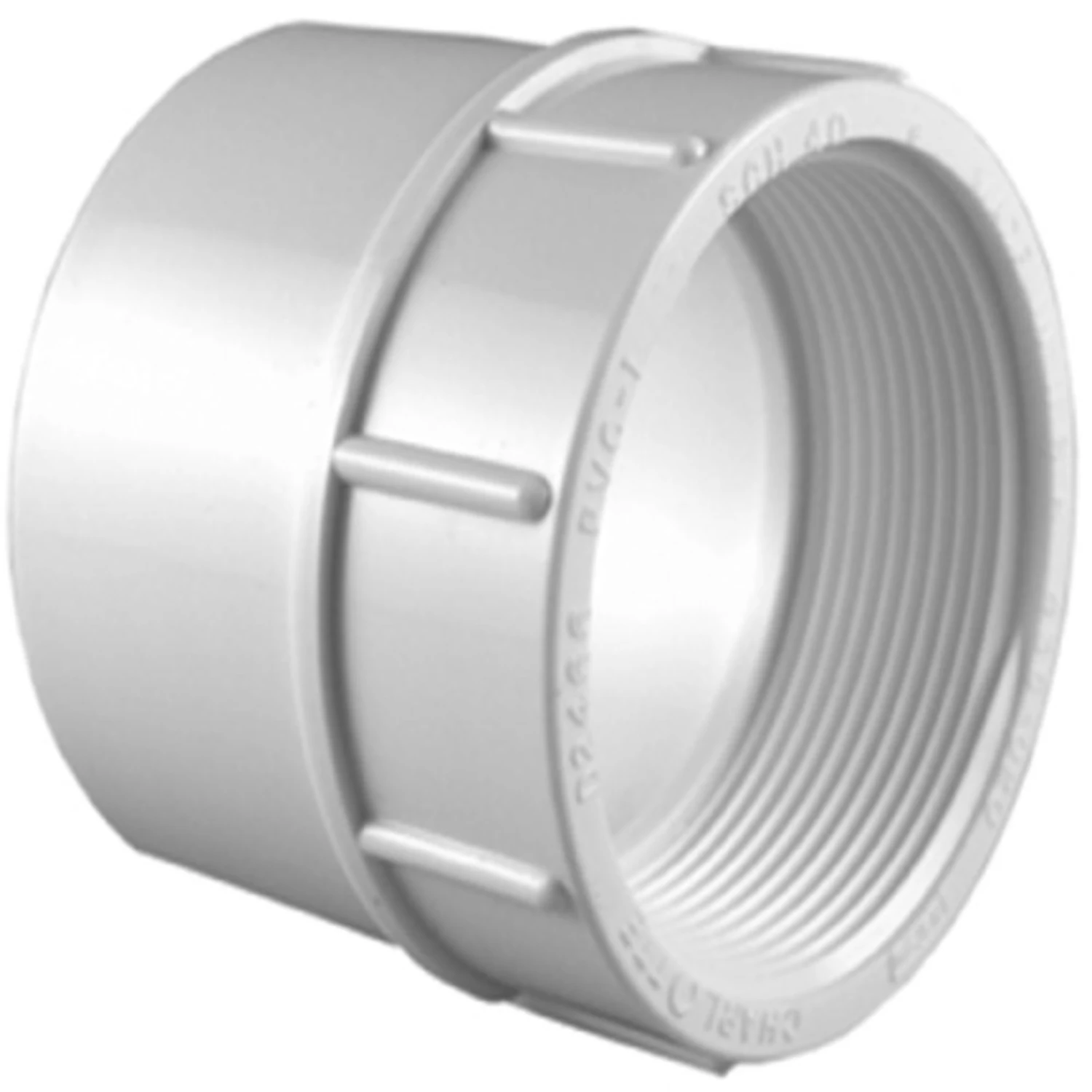 Schedule 40 PVC Adapter, White, 3/4 x 1 In., Reducing Slip x FPT
