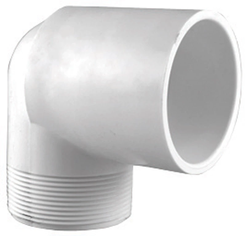 Schedule 40 PVC 90-Degree Street Elbow, , White, 1-1/2 In., MT x Slip