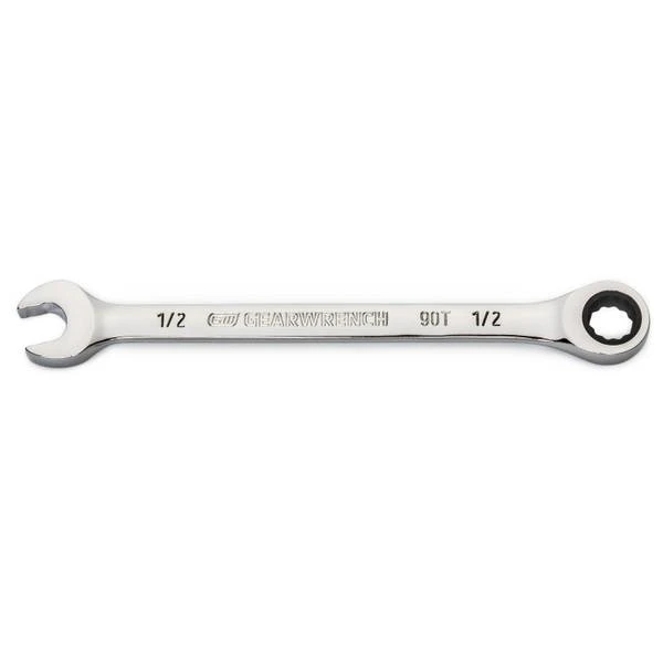 90-tooth Combination Ratcheting Wrench, 12-point, 1/2-inch