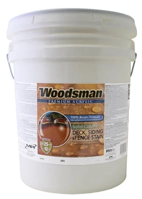 Woodsman Acrylic Deck, Siding & Fence Stain, Solid-color Neutral Base, 5 Gallons