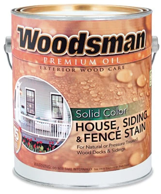 Woodsman House & Trim Stain, Oil Base, Solid-Color, Redwood, 1 Gallon