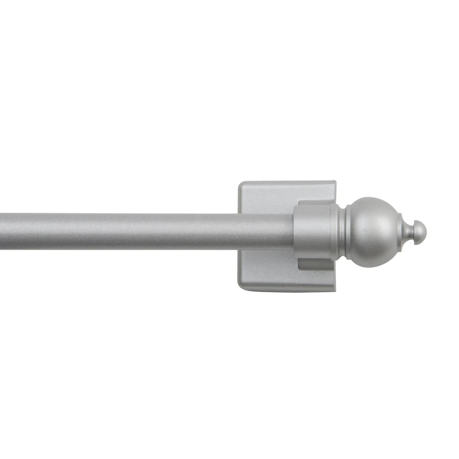Petite Magnetic Cafe Curtain Rod Satin Silver Finish Adjustable 7/16 Inch Diameter 16 to 28 Inch Length