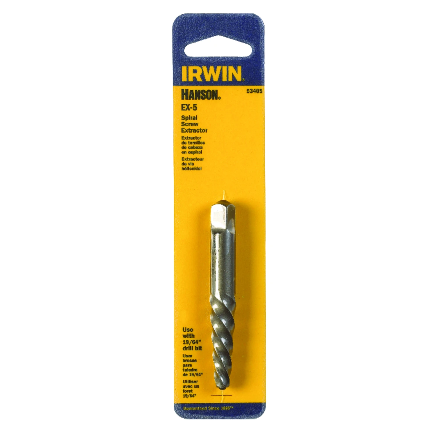 Hanson 19/64 In. Carbon Steel Spiral Screw Extractor, 7 In. Length