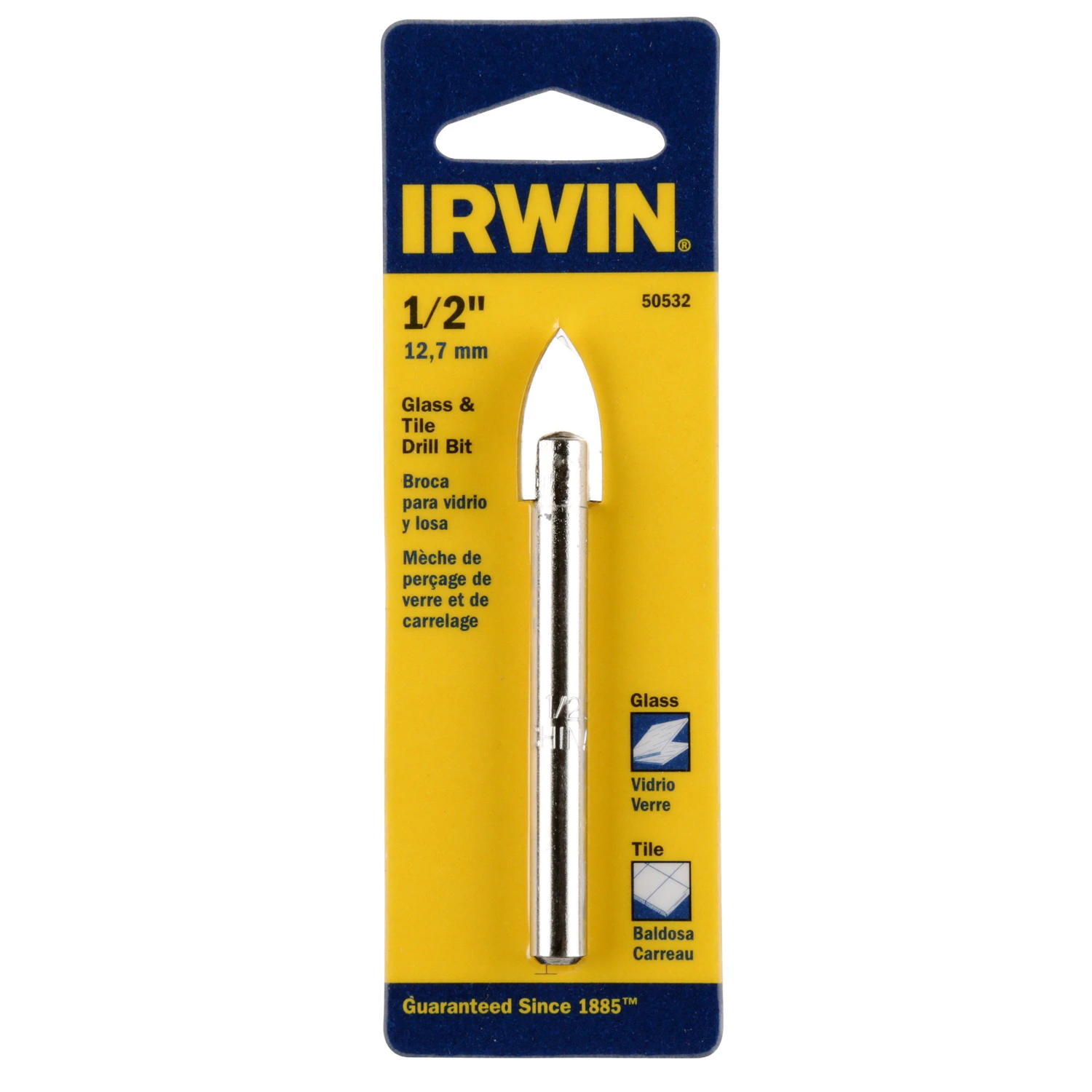 1/2 In. X 6-1/4 In. Carbide Glass & Tile Drill Bit Model 50532 - 1 Pc