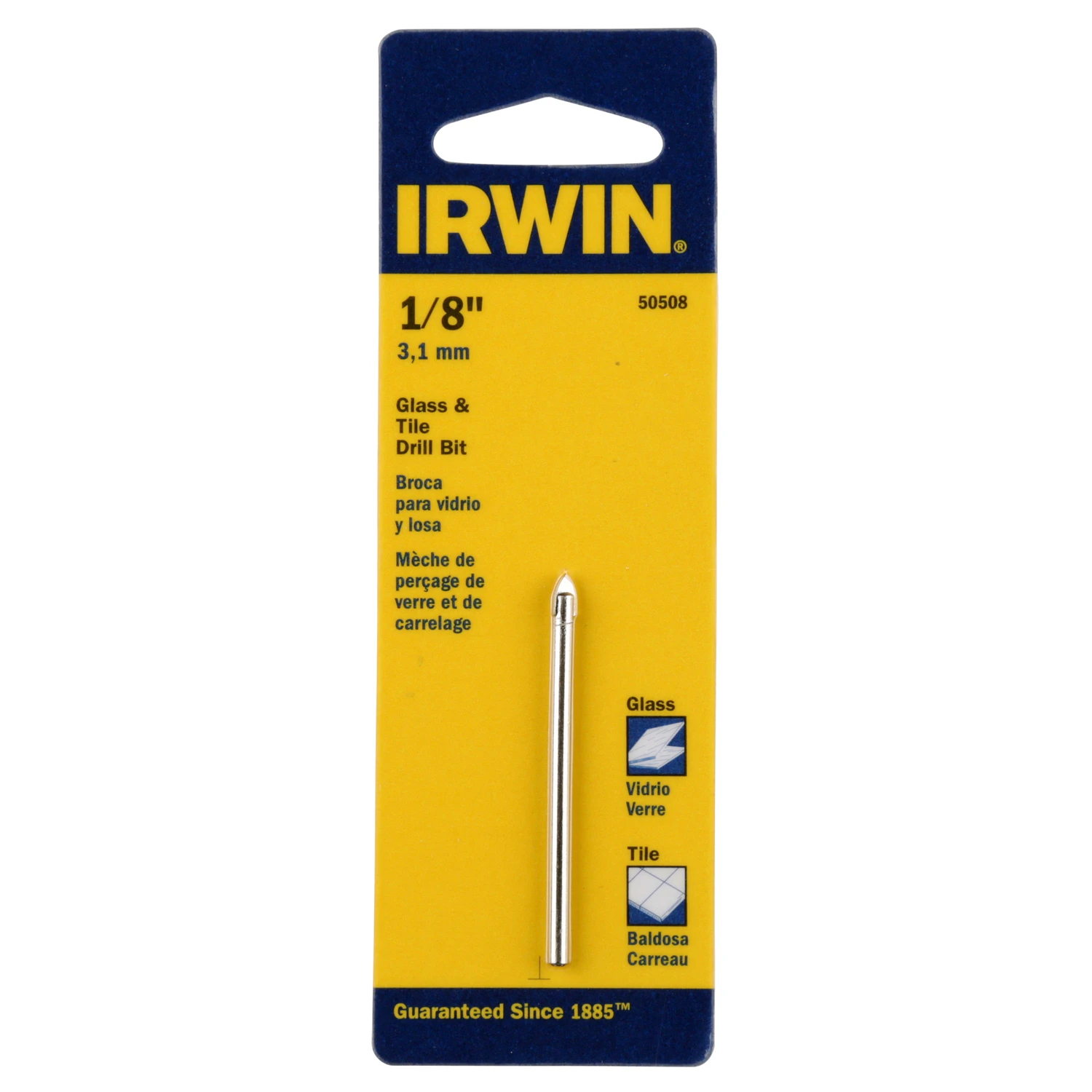 Glass & Tile Drill Bit, Carbide Tip, 1/8 In.