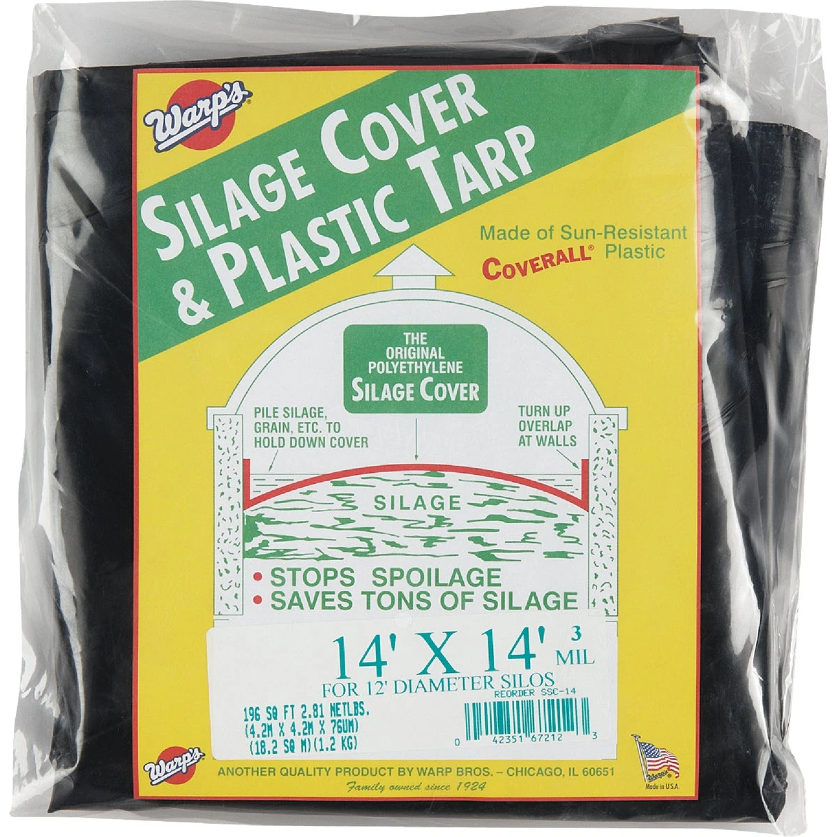 14 Ft. X 14 Ft. Coverall Polyethylene 3 Mil. Silage Cover Ssc-14