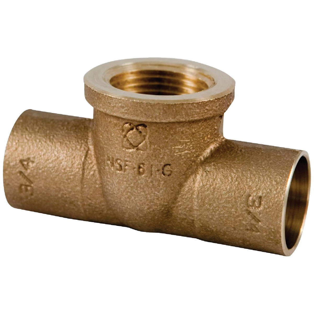 Copper Pipe Tee, 3/4 In. CxCxF