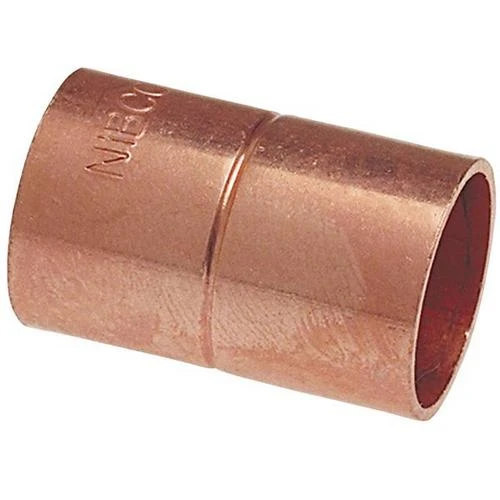 Copper Pipe Coupling With Roll Stop, 1 Inch Cxc Connection
