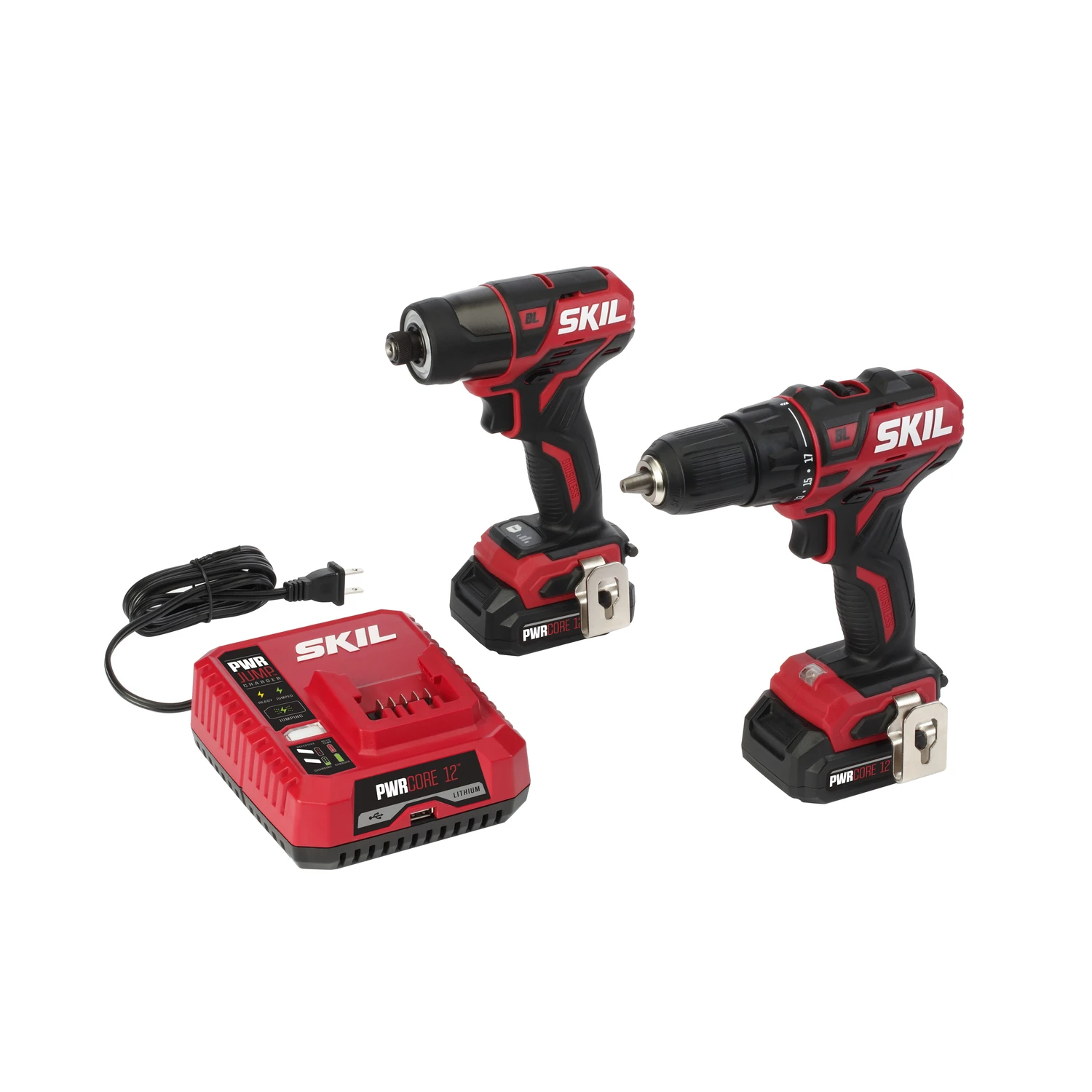 Pwrcore 12v Cordless Brushless Drill And Driver Kit With Charger And Battery