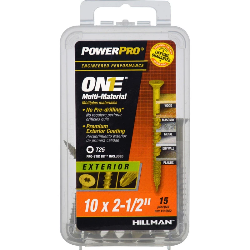 HILLMAN Power Pro No. 10 Ga. X 2-1/2 in. L Star Flat Head Coarse Multi-Material Screws