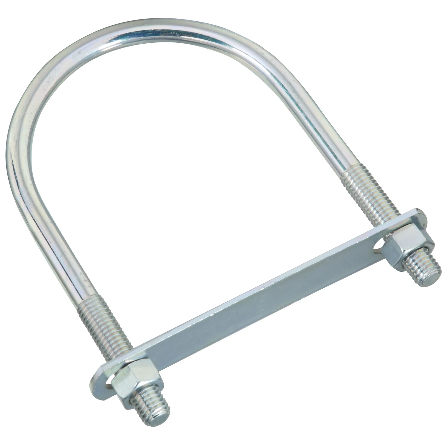 U-Bolt with Plate & Nuts, Zinc, 1/2 x 4 x 7 In.