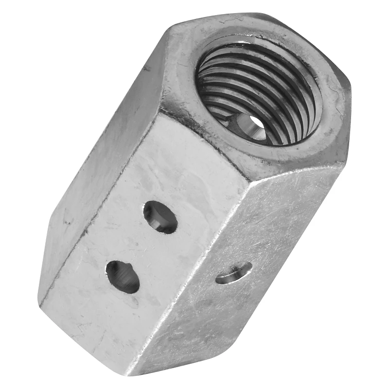 Zinc Rod Coupler, 7/8 Inch Diameter, Heavy Duty Connector