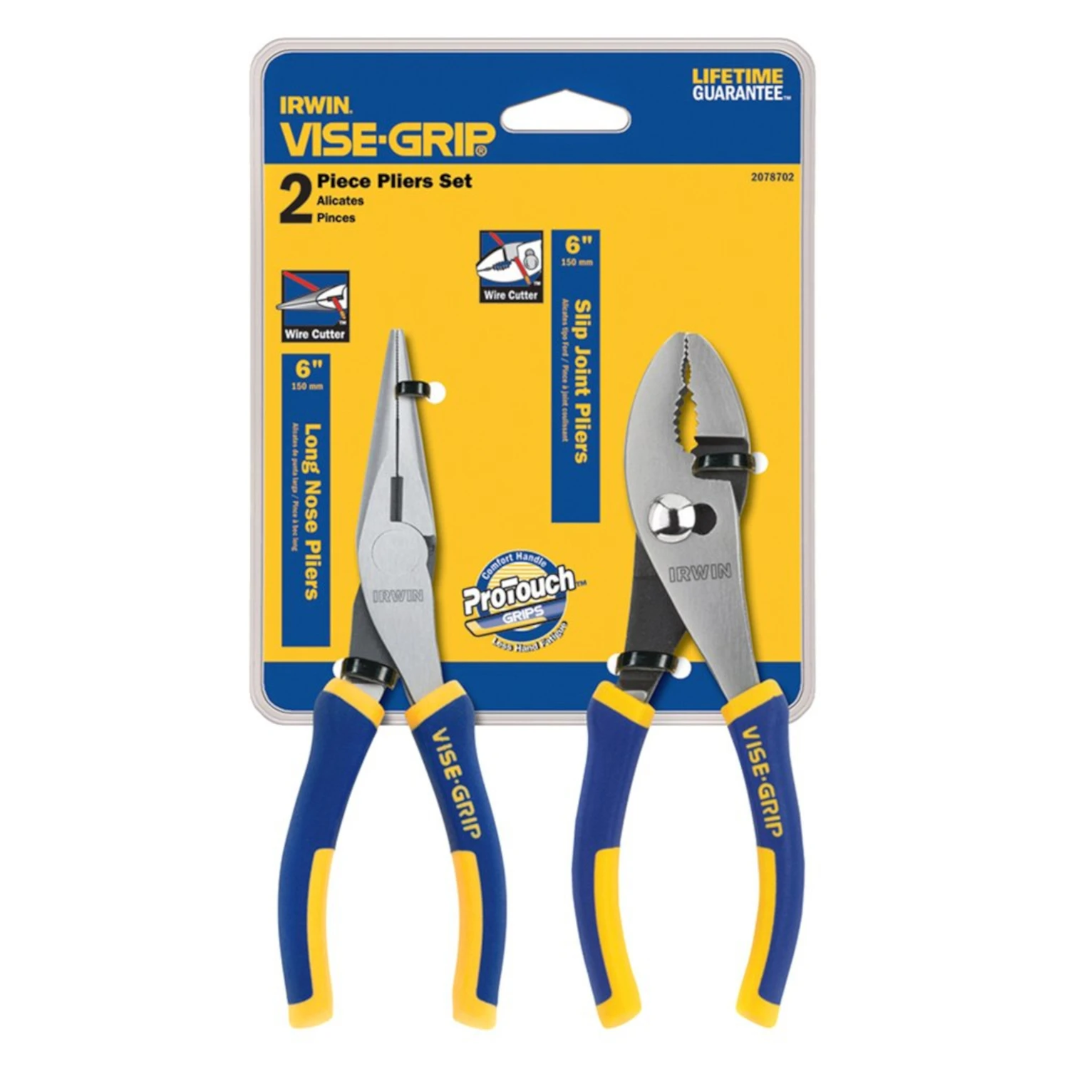 Vise-grip 6 In. Slip Joint & Long Nose Plier Set - 2-piece Professional Tools
