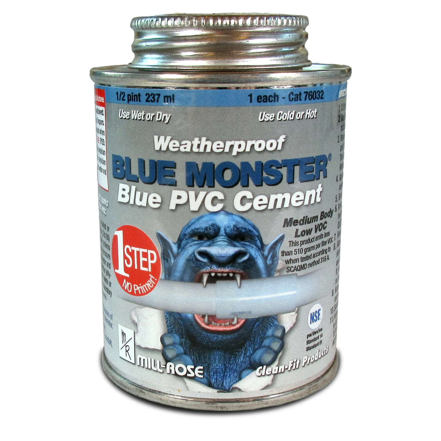 Blue Monster Blue All Weather Cement For PVC 8 oz