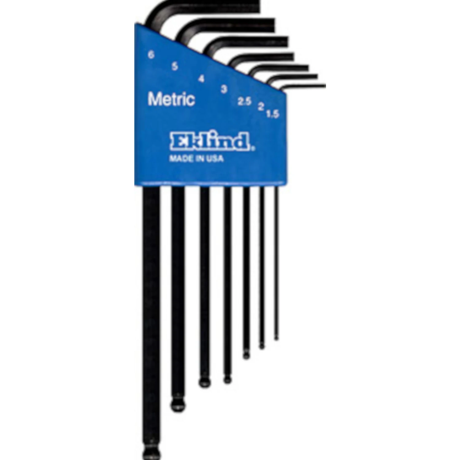 7-piece Metric Ball-end Hex Key Set, Long Arm, Sizes 1.5mm To 6mm