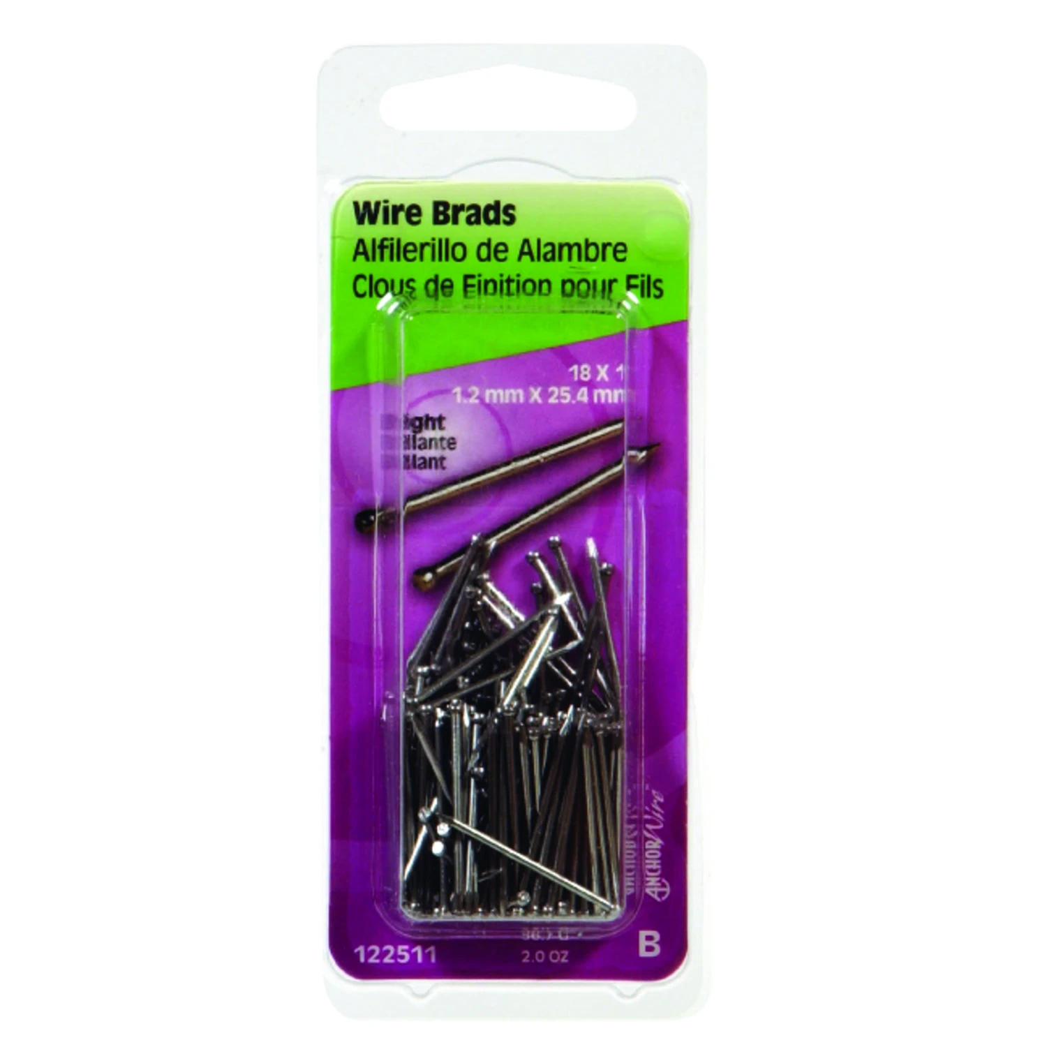 Hillman 18 Ga. X 1 in. L Bright Steel Brad Nails 1 pk 2 oz Hillman 18 Ga. X 1 in. L Bright Steel Brad Nails 1 pk 2 oz