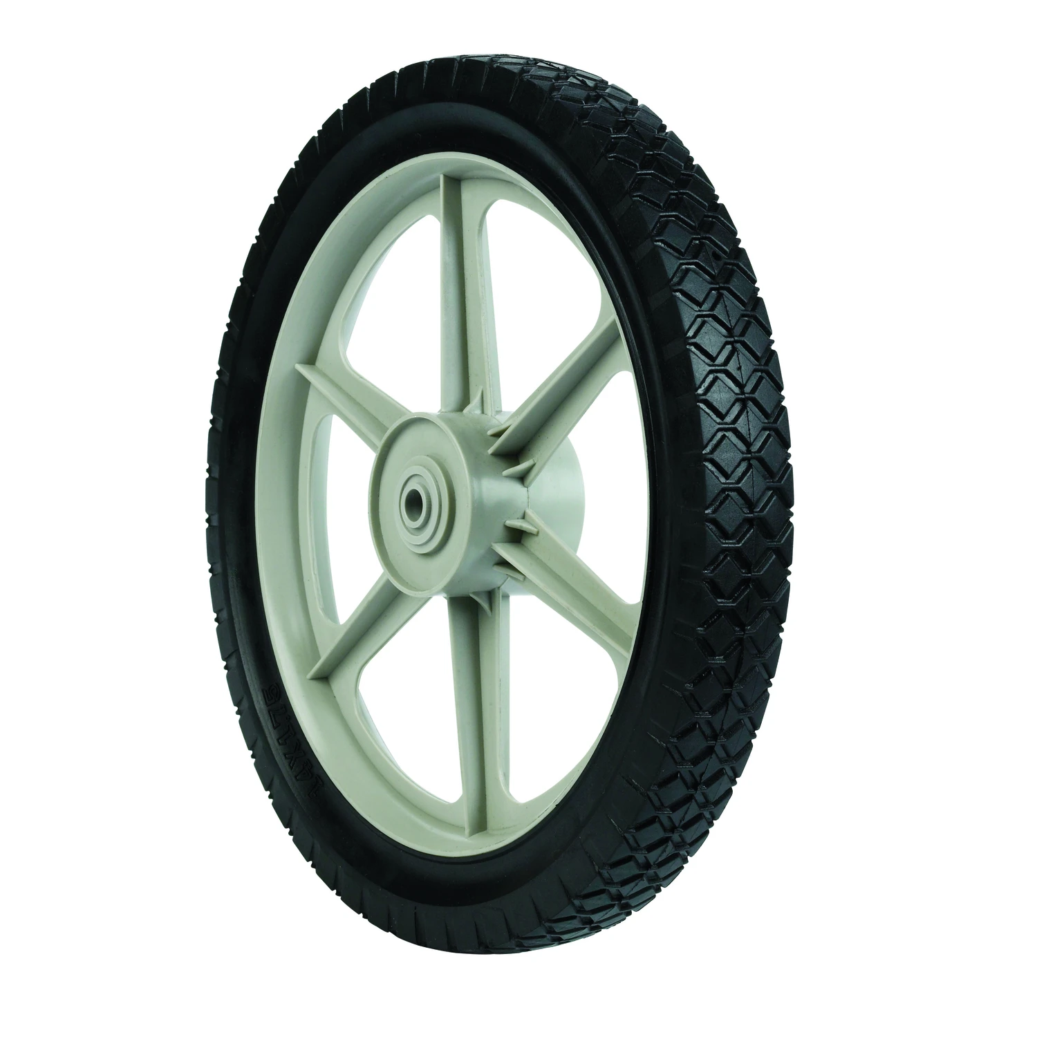 14 In. X 1.75 In. Plastic Spoke Lawn Mower Wheel With 60 Lb Load Rating