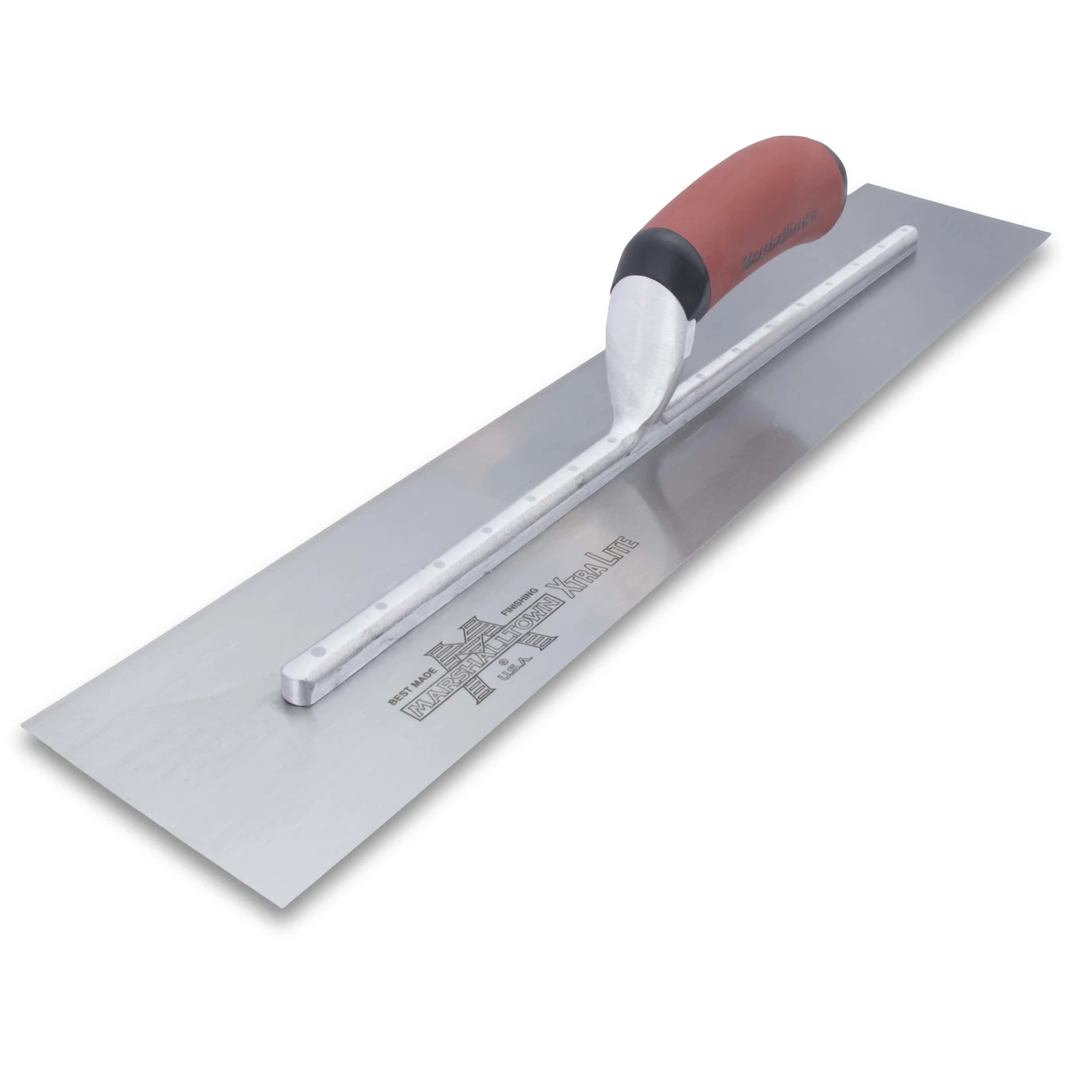 20 Inch by 4 Inch Finishing Trowel with Curved DuraSoft Handle for Comfortable Grip