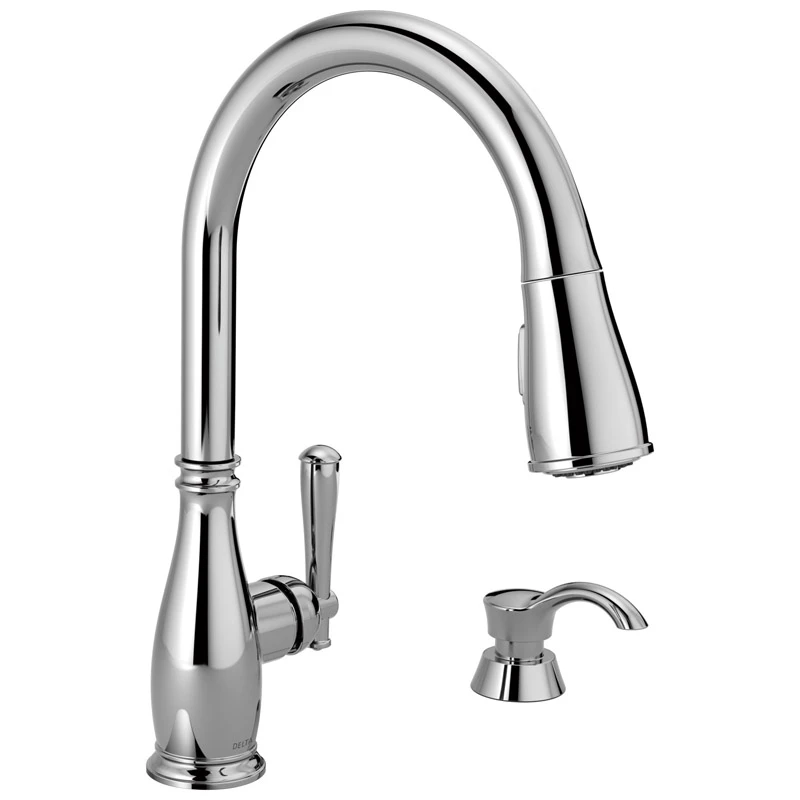 Charmaine Chrome 1-handle Pull-down Kitchen Faucet With Soap Dispenser And Shieldspray Technology