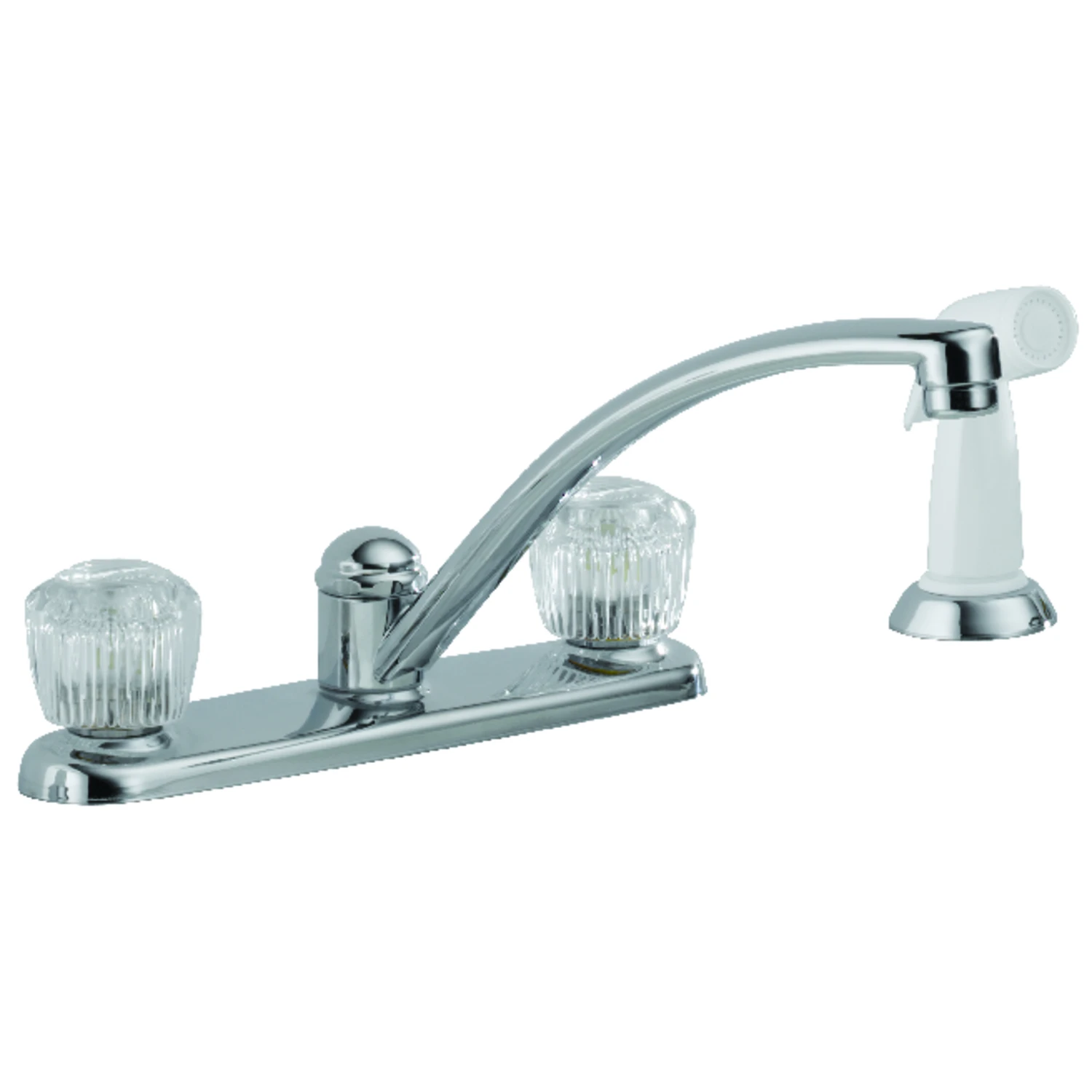 Series 2-handle Chrome Kitchen Faucet With Side Spray, Model 2402lf
