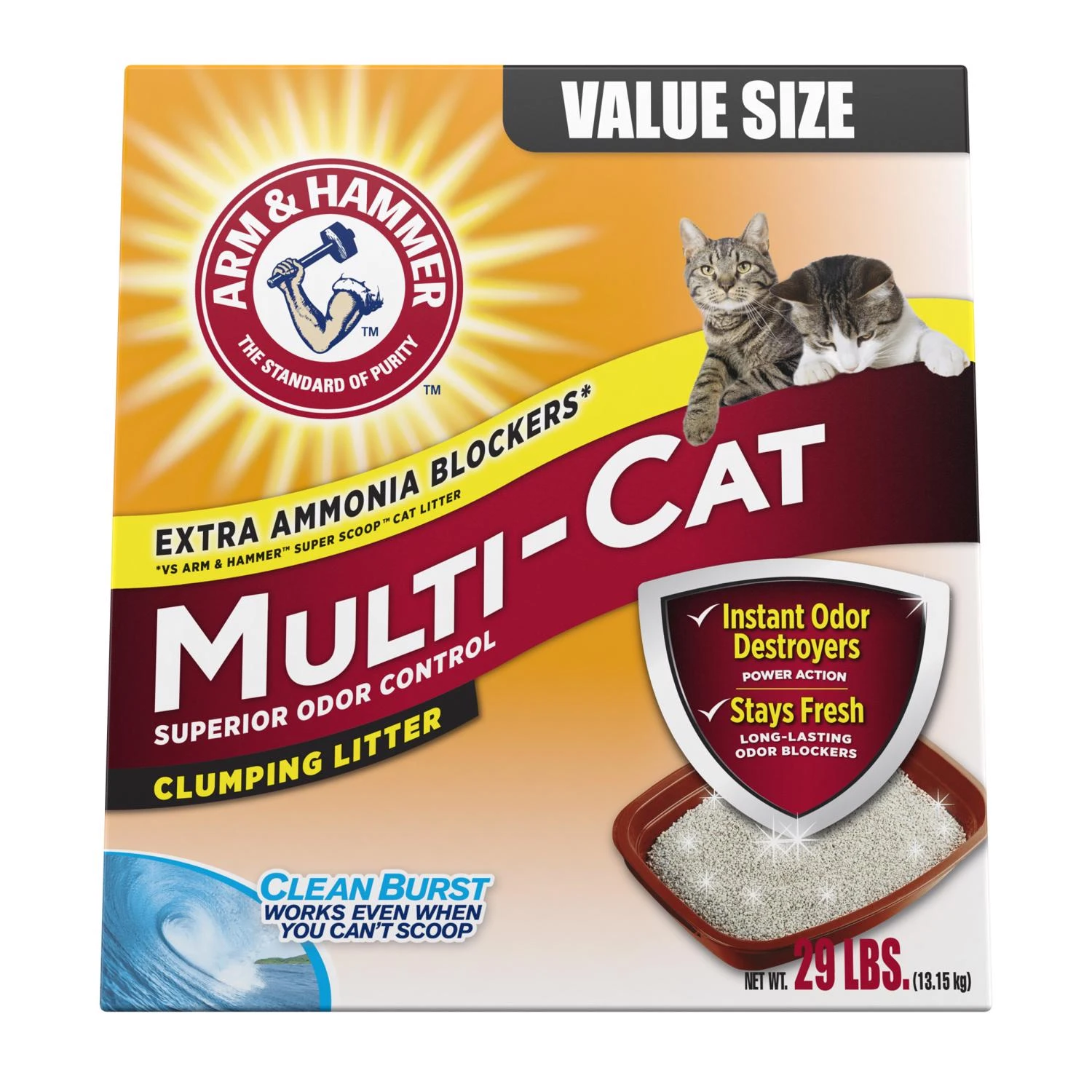 29 Lb Multi-cat Clumping Cat Litter With Fresh And Clean Scent