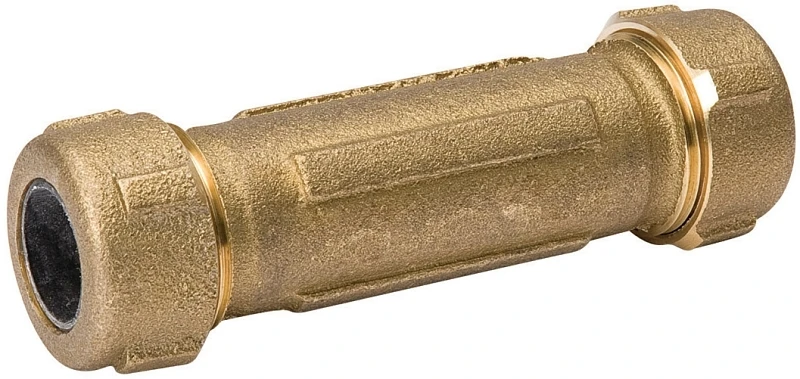 Brass Compression Repair Pipe Coupling, One Half Inch, Durable Plumbing Connector