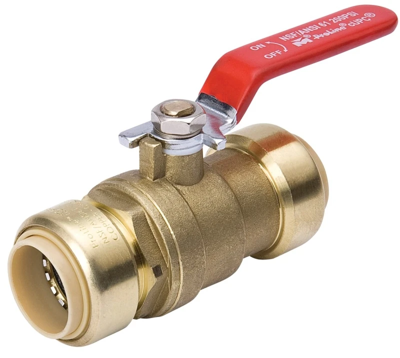 1/2 In. Brass Push-fit Full Port Ball Valve - Model 1107-063