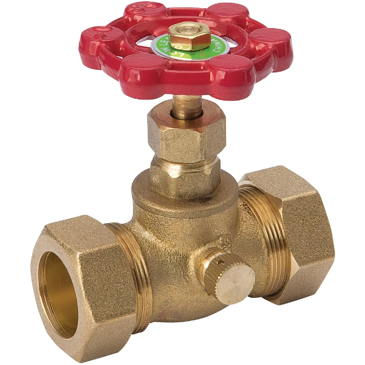 1/2 In. C X 1/2 In. C Lead-free Brass Stop Valve With Drain Cap