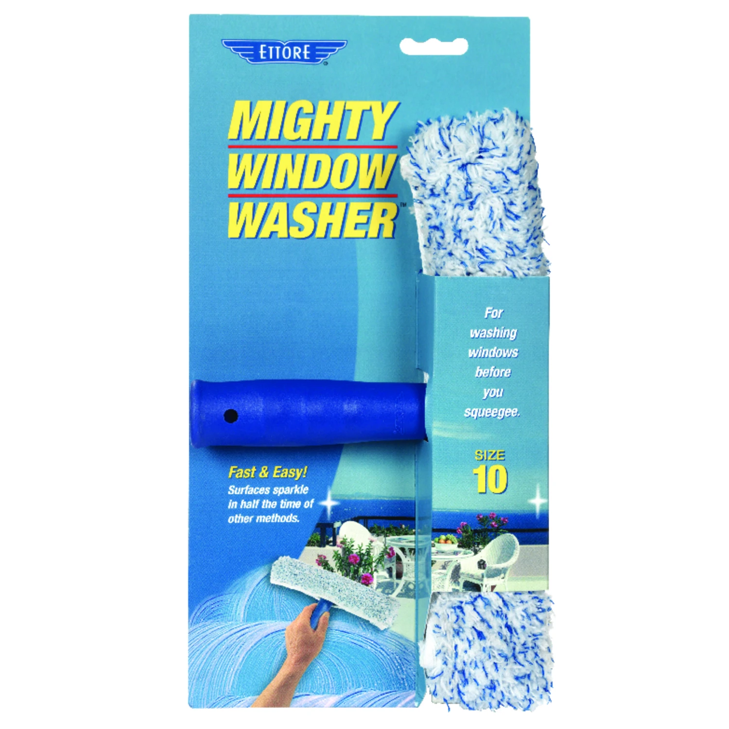 Mighty Window Washer 10 In. Plastic Window Washer With Ergonomic Handle