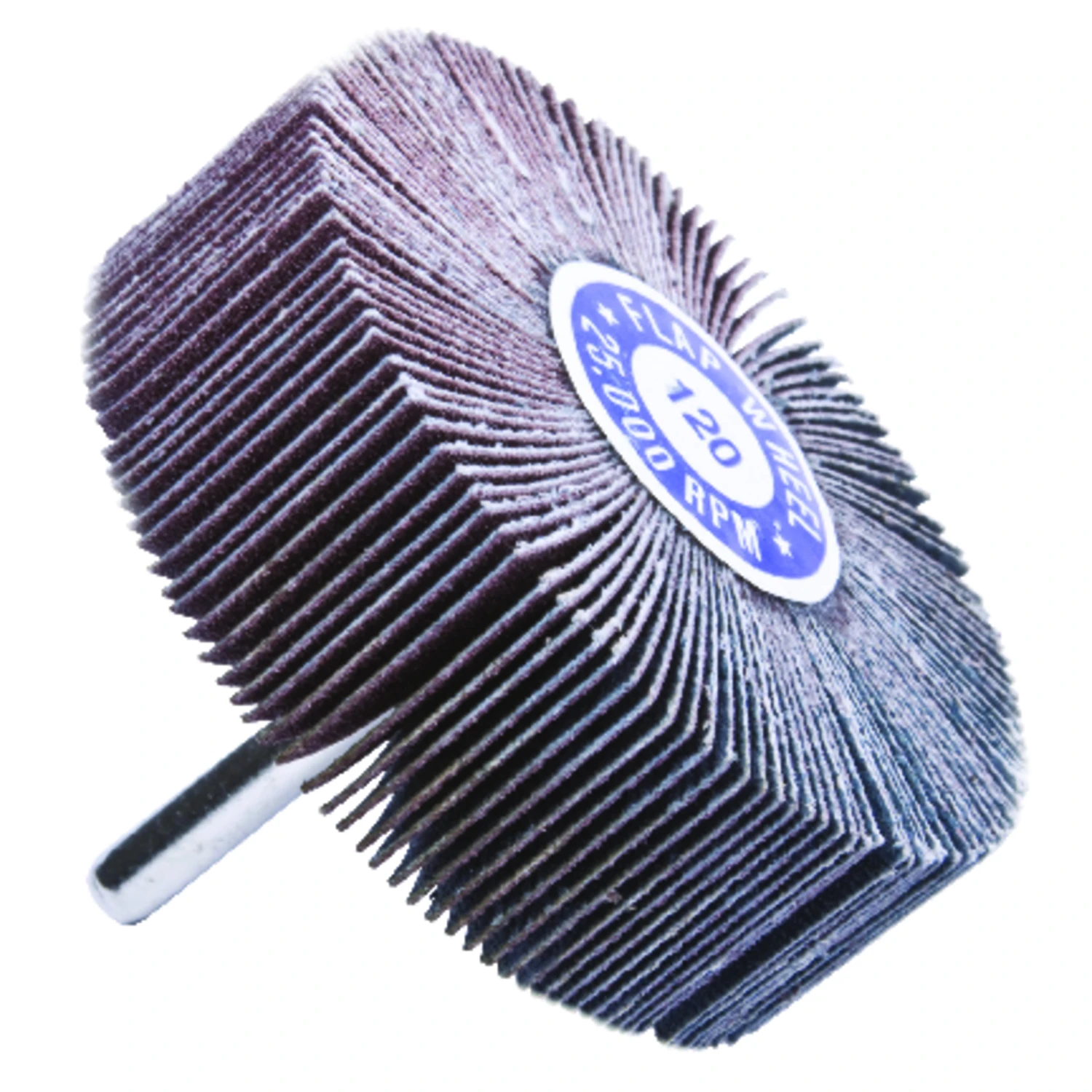 3 In. X 1/4 In. 120 Grit Aluminum Oxide Mounted Flap Sanding Wheel