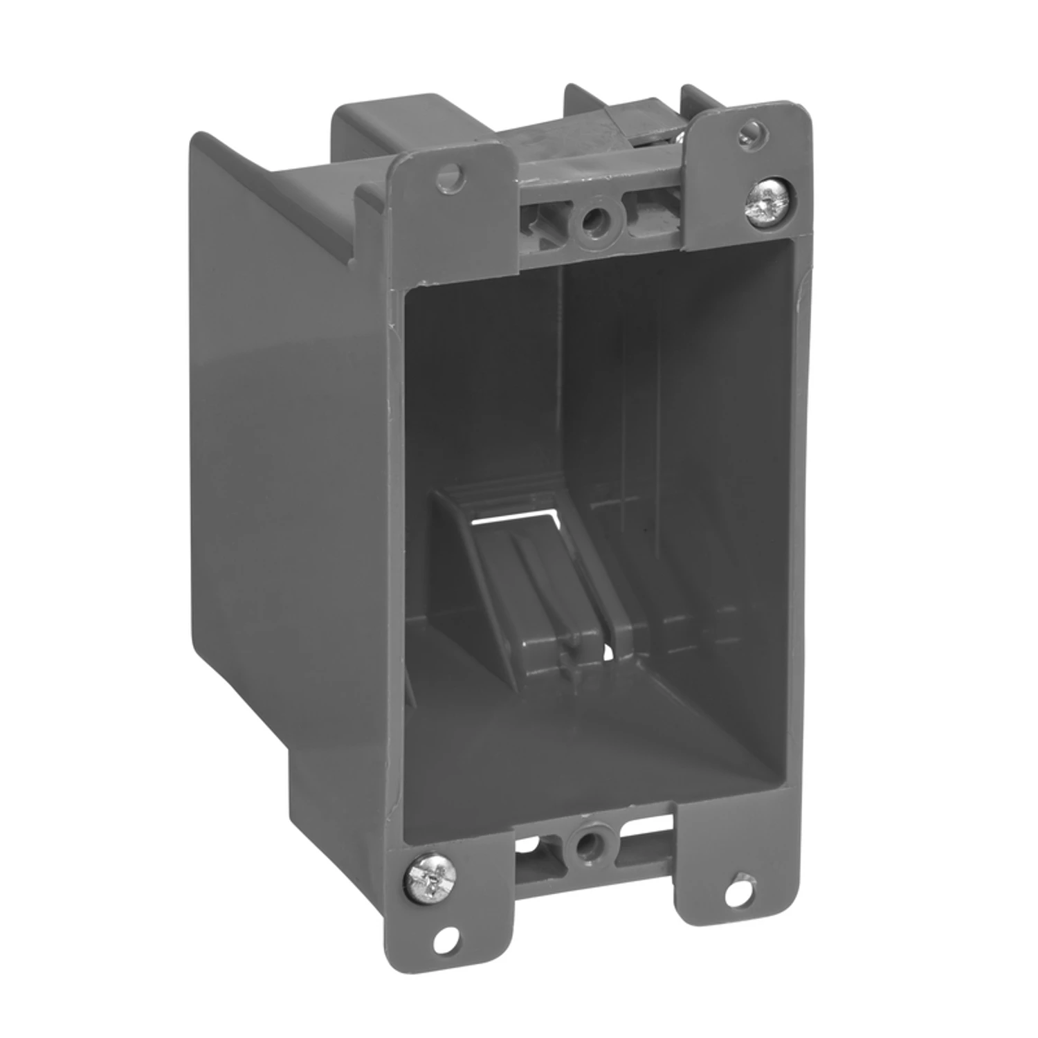 1 Gang Old Work Standard Switch & Outlet Wall Electrical Box, Gray PVC, 14 Cu. In.
