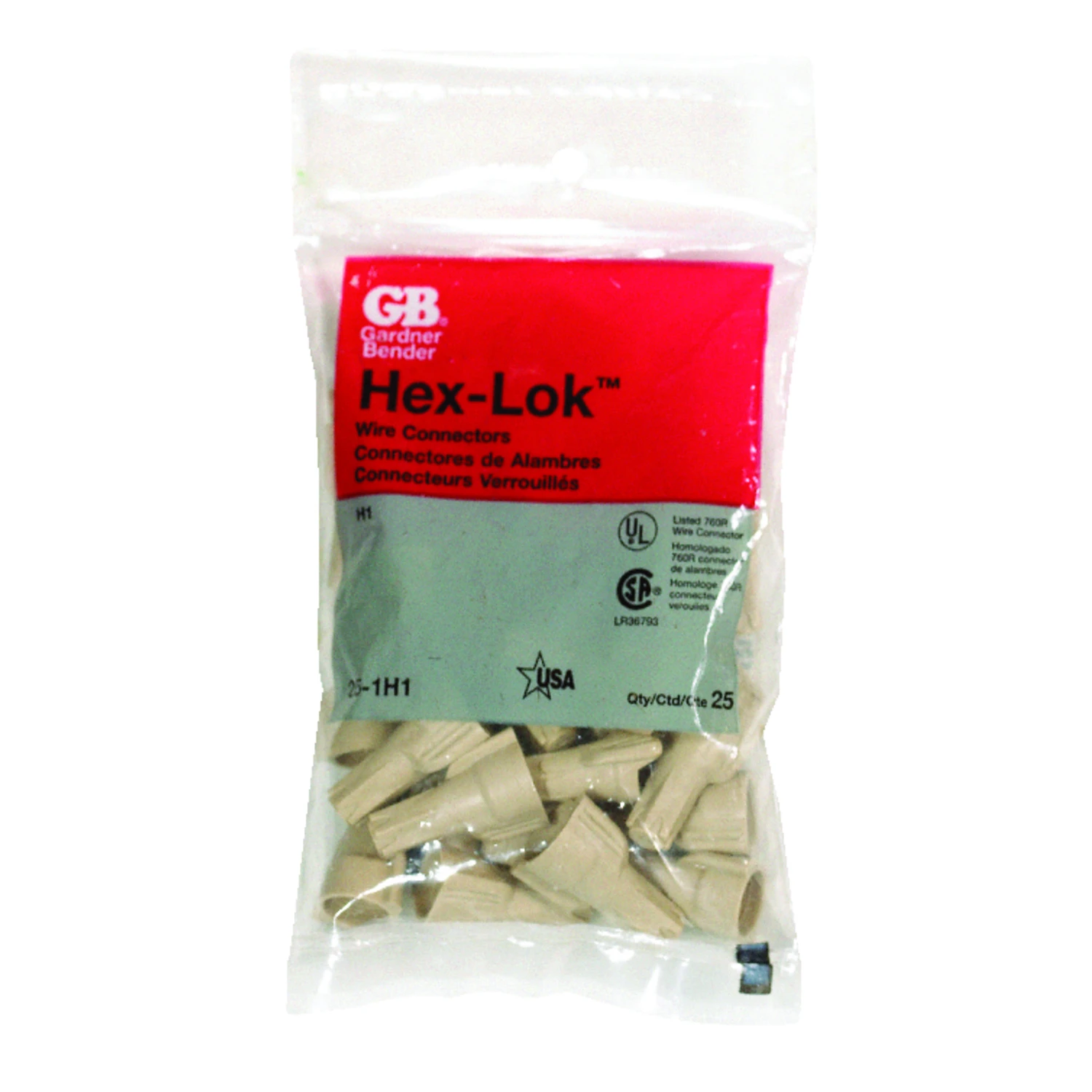 Gardner Bender Hex-Lok Ivory 22 AWG to 8 AWG Wire Connector(25-Pack)