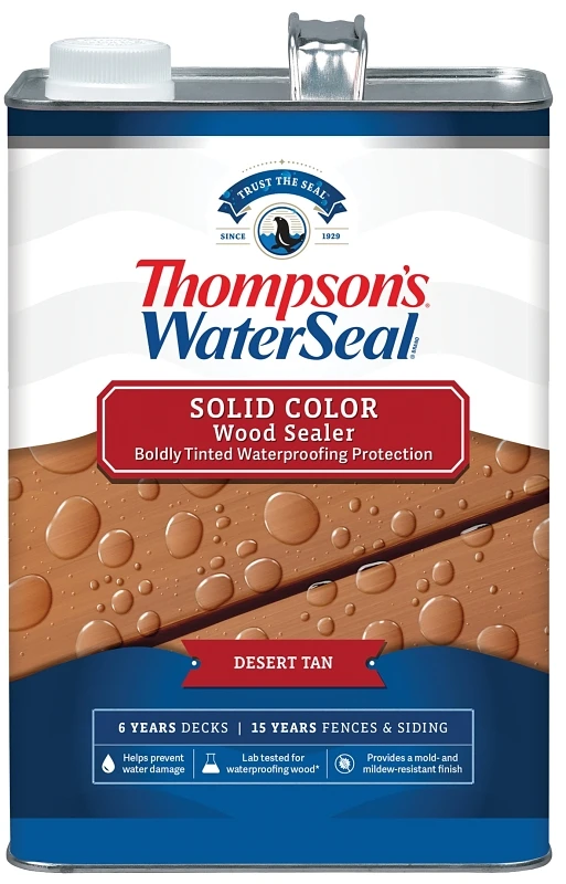 Thompson's WaterSeal Wood Sealer Solid Desert Tan Waterproofing Wood Stain and Sealer 1 gal