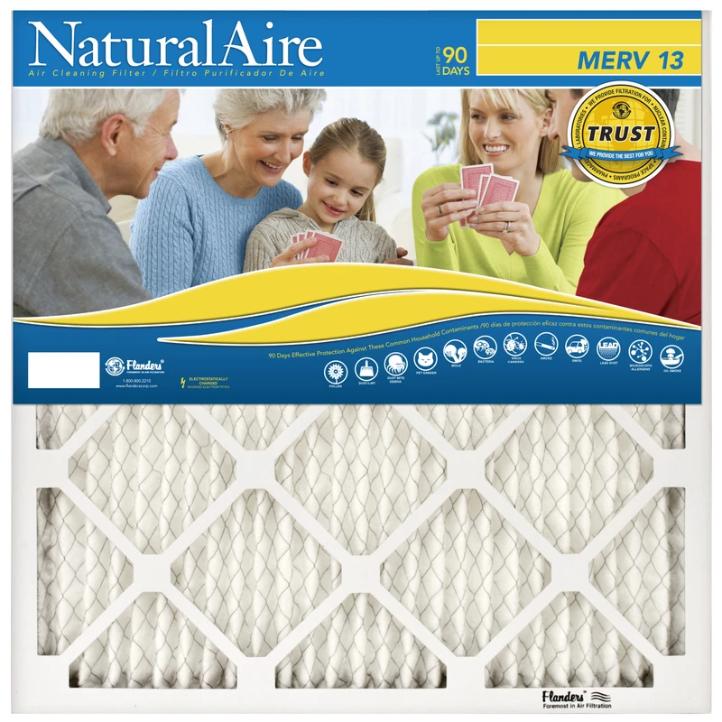 Naturalaire 14x25x1 Merv 13 Pleated Air Filter, Polyester, Electrostatic, 1 Pk