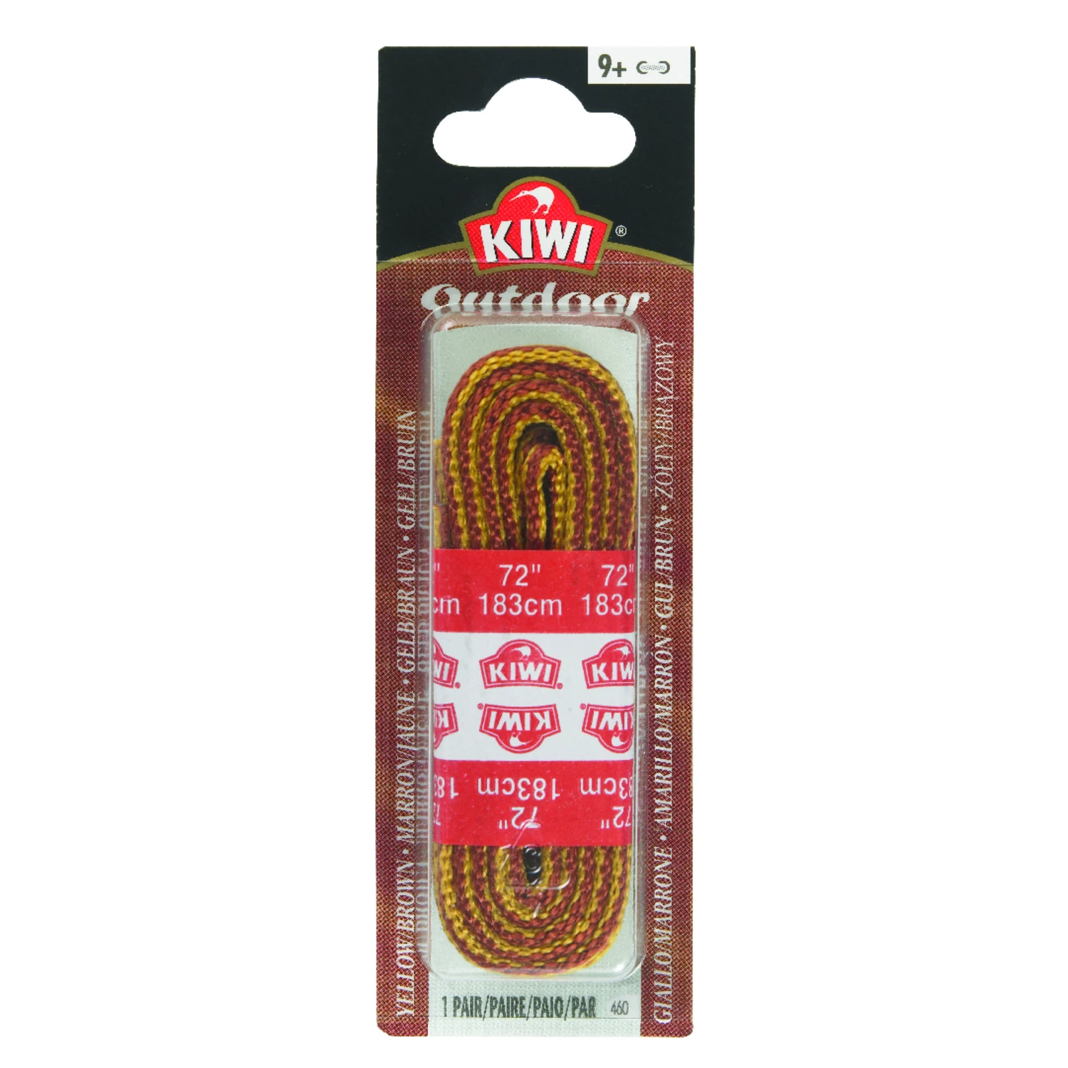 Outdoor Round Shoelaces, Gold and Brown, 72 Inches Long