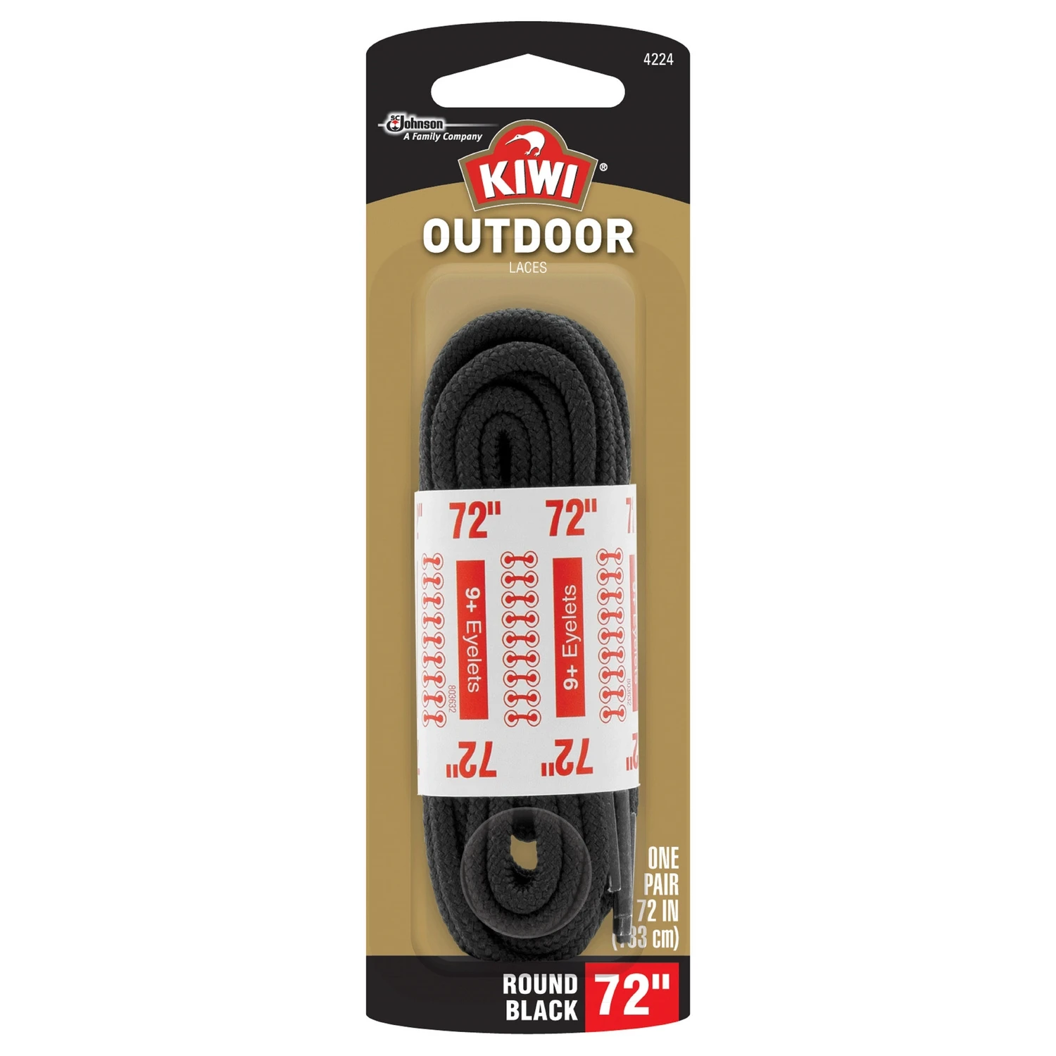 Outdoor Round 72 Inch Black Boot Laces - Durable Replacement For Hiking