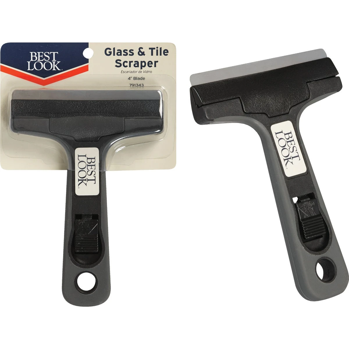 4 Inch Glass & Tile Razor Scraper With Comfortable Handle And Steel Blade