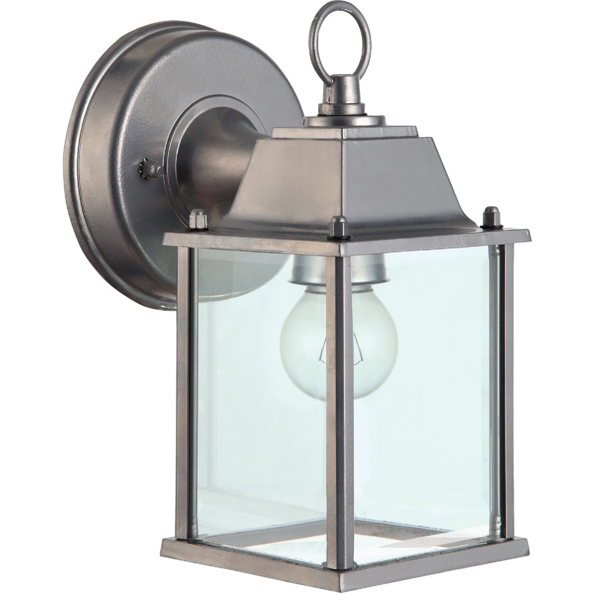 100w Incandescent Painted Brushed Nickel Outdoor Wall Lantern Fixture
