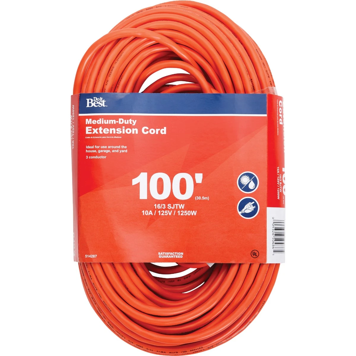 100 Ft. 16/3 Outdoor Extension Cord - Medium-duty, All-weather, Grounded