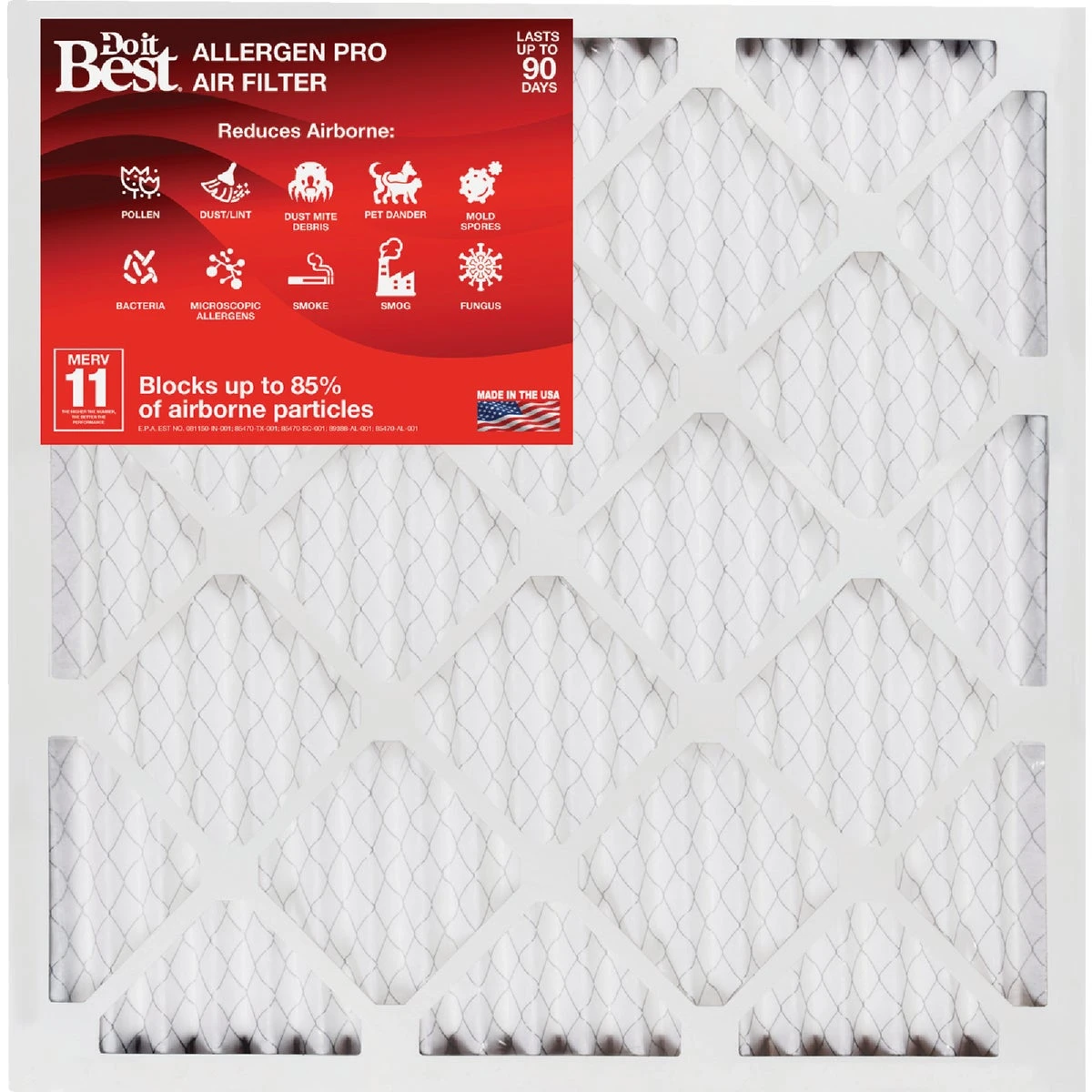 Do it Best 16 In. x 25 In. x 1 In. MERV 11 Furnace Filter