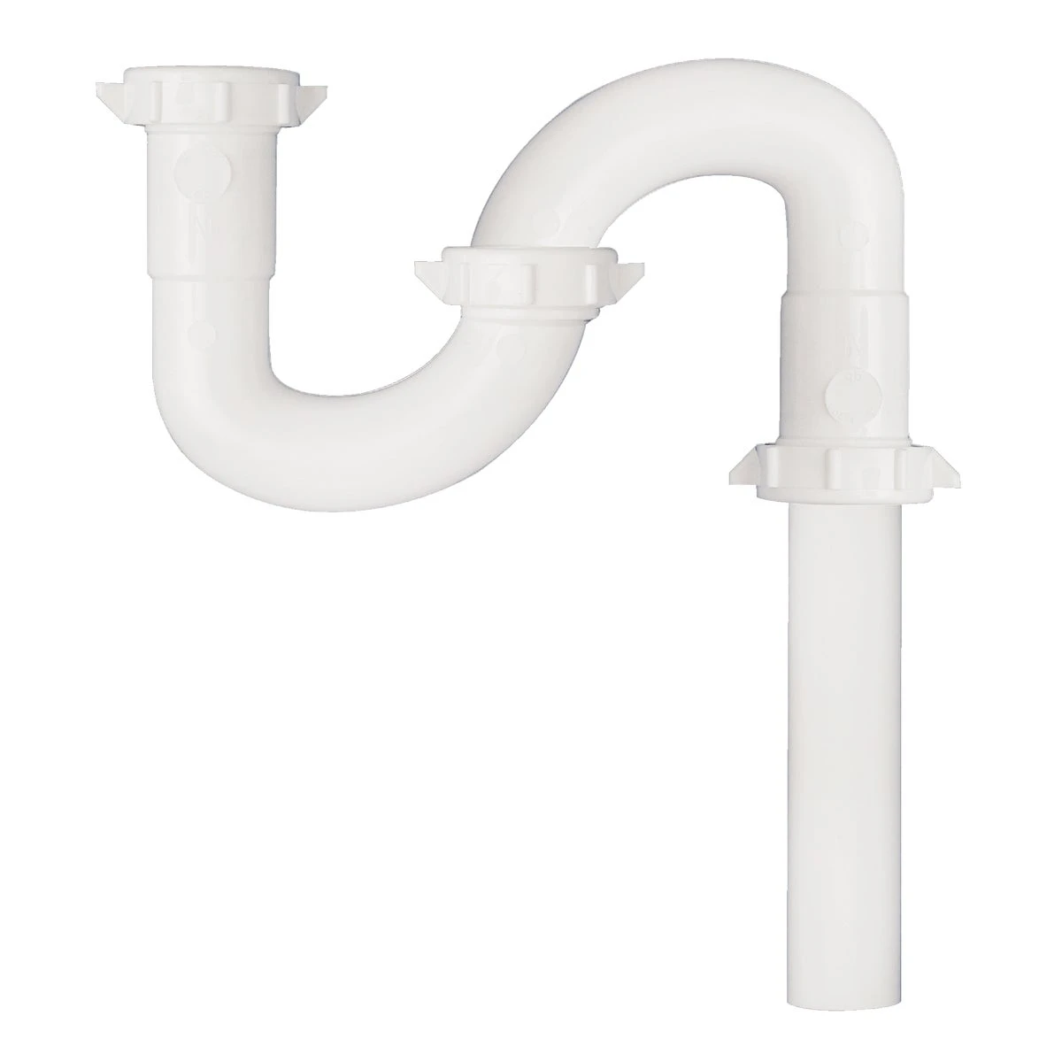 1-1/2 In. X 1-1/2 In. White Plastic S-trap With Nuts And Washers