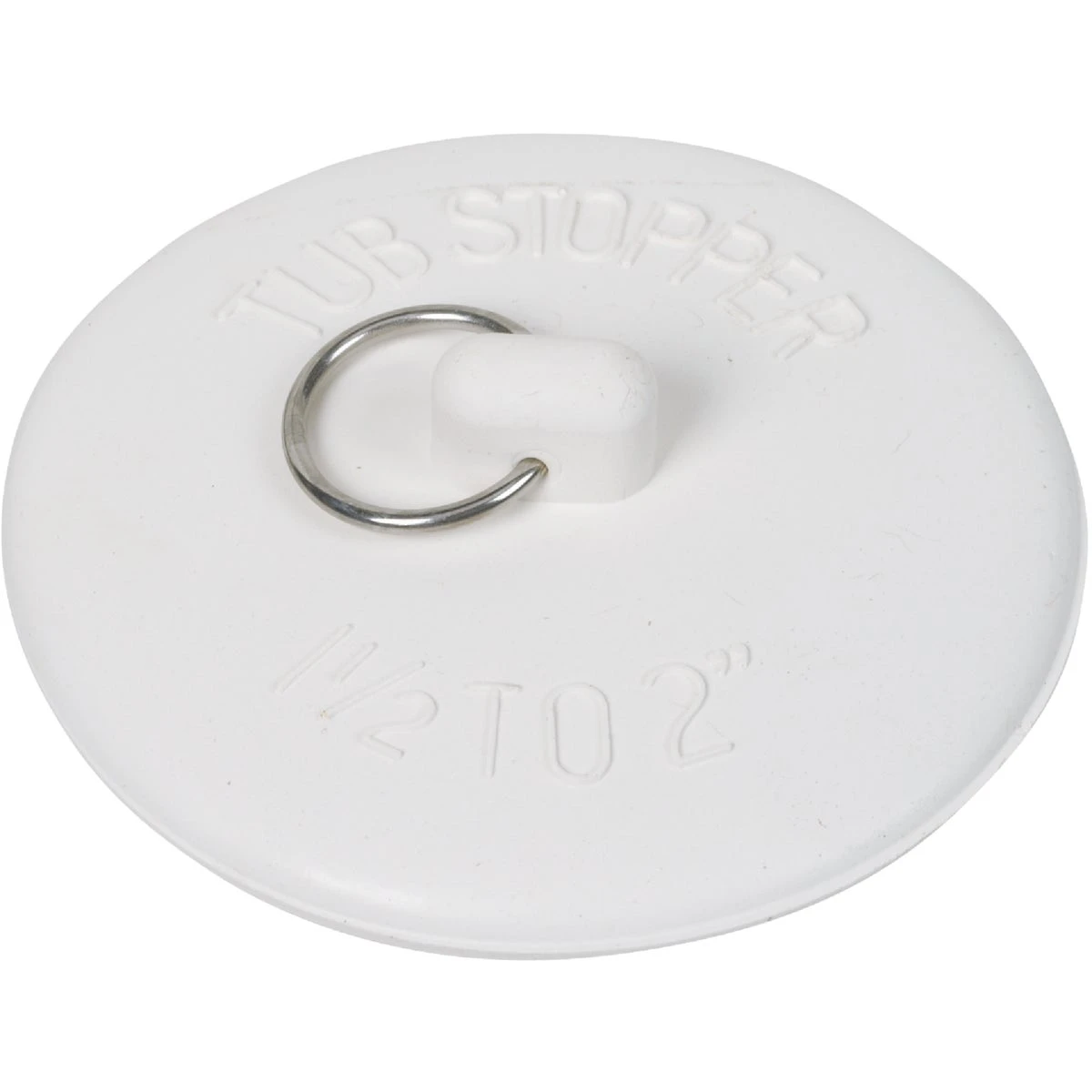 1-1/2 In. To 2 In. White Rubber Bathtub Drain Stopper With Nickel-plated Brass Ring