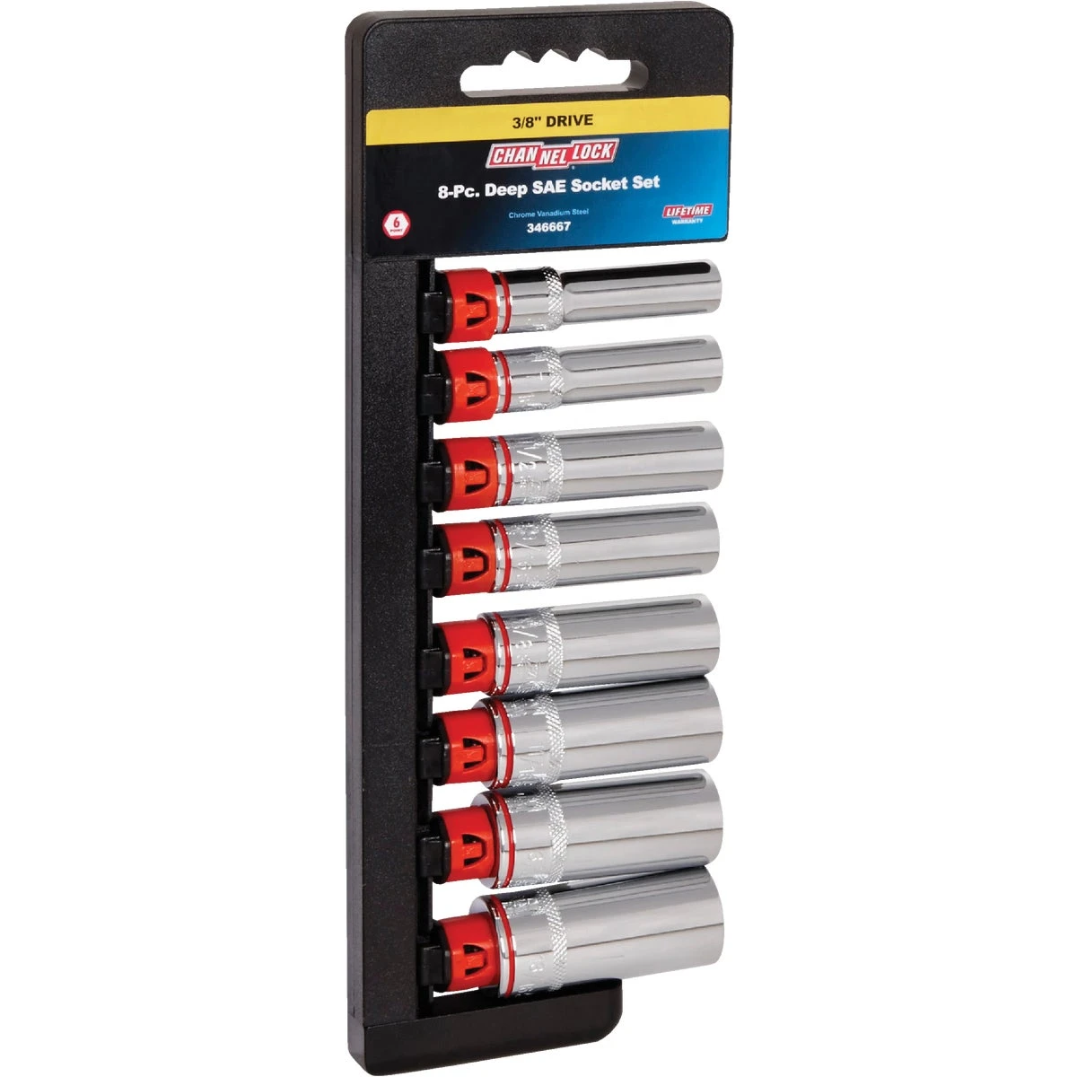 8-piece 3/8 In. Drive 6-point Deep Socket Set With Storage Rack