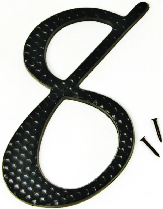 House Address Number 8, Black Die-Cast Aluminum, 4.5 Inches Tall