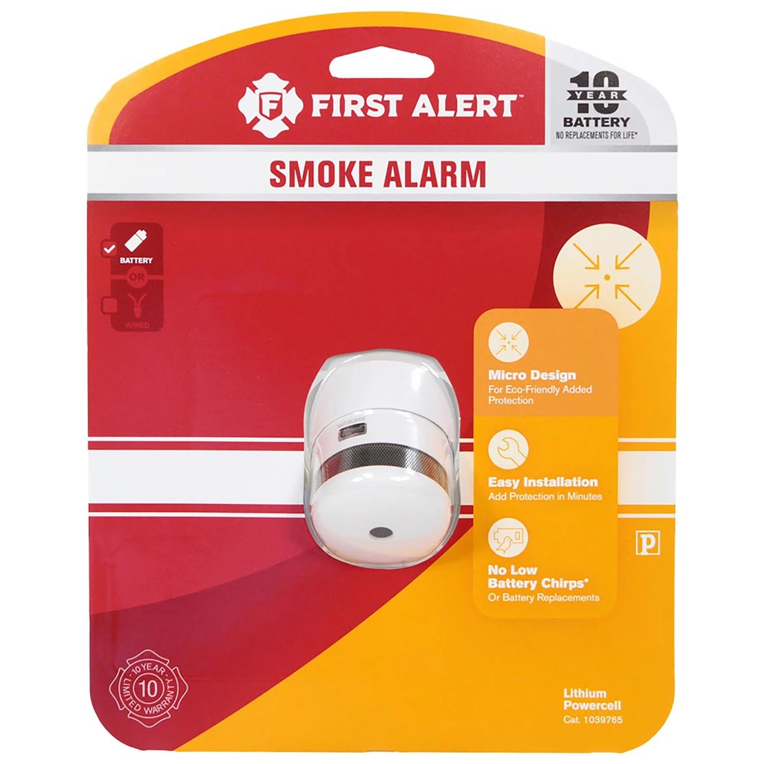 Photoelectric Micro Smoke Alarm with 10-Year Long-Life Battery