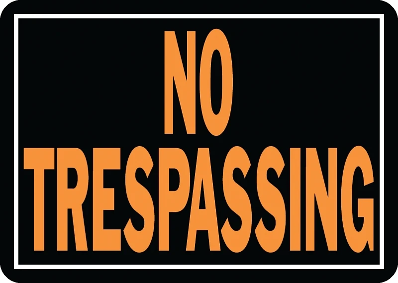 10x14 No Trespassing Aluminum Sign With Day-glo Black And Orange Colors