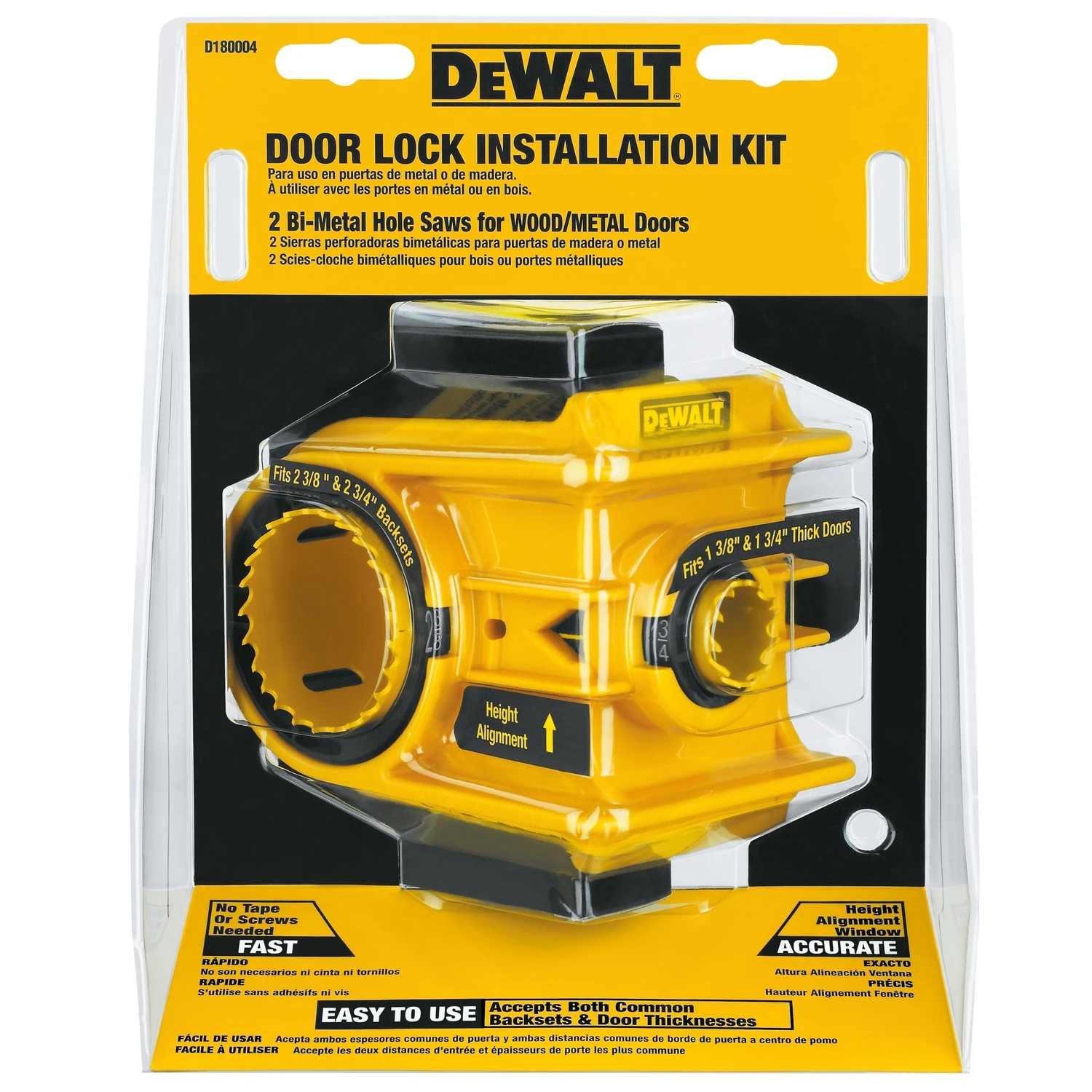 Bi-metal Door Lock Installation Kit For Wood And Metal Doors