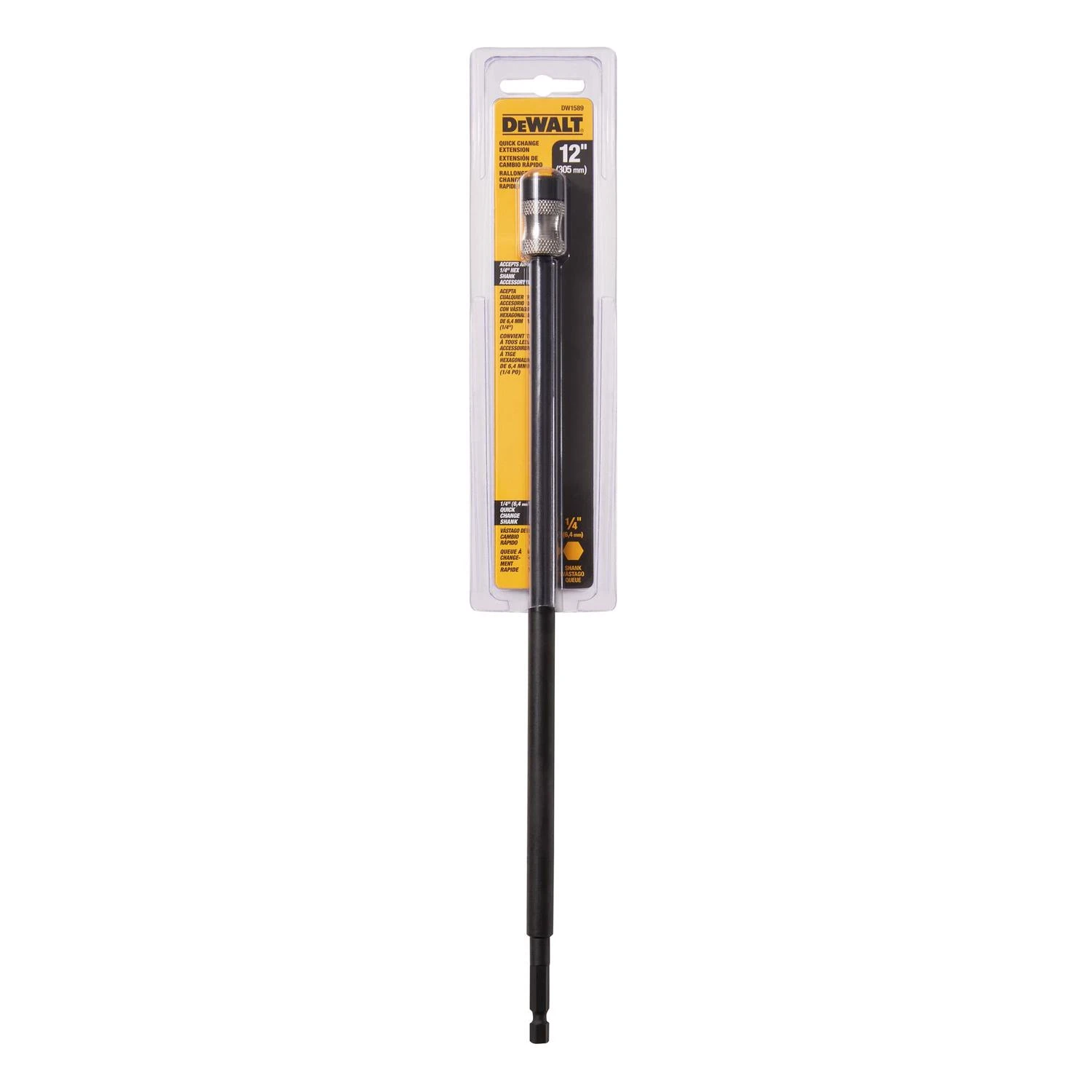 12 In. Alloy Steel Spade Bit Extension With 1/4 In. Quick-change Hex Shank